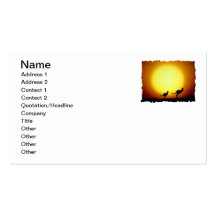 Kangaroos against the desert sun business card template