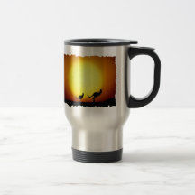 Kangaroos against the desert sun coffee mugs