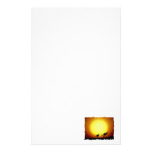 Kangaroos against the desert sun stationery design