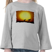 Kangaroos against the desert sun t-shirt
