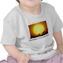 Kangaroos against the desert sun tshirts