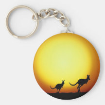 Kangaroos in the Australian Outback Key Chains