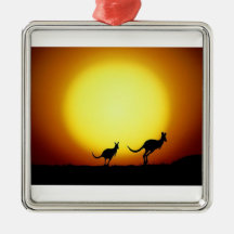 Kangaroos in the Australian Outback Christmas Ornament