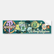 Kanji for Peace-Love-Compassion - Bumper Stickers