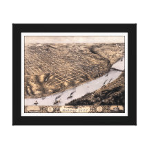 Kansas City, MO Panoramic Map DIGITALLY REMASTERED Gallery Wrap Canvas