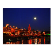 Kansas City Plaza Lights Under Full Moon Postcards