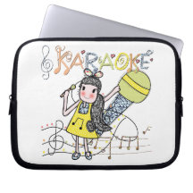 Karaoke Girl Laptop Sleeve