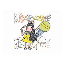 Karaoke Girl Postcard