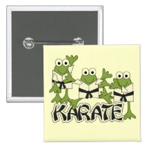 Karate Frogs Tshirts and Gifts Pinback Buttons