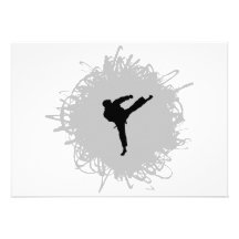 Karate Scribble Style Personalized Invitations