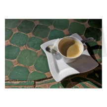 Kasbah Hotel and Restaurant, coffee and green Greeting Cards
