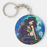 "Kathleen" Mermaid and Jellyfish Keychain