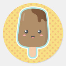 Kawaii and Sweet Like Chocolate Ice Cream Round Sticker