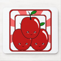 Kawaii Apple Basket (Boy) Mousepads