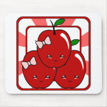 Kawaii Apple Basket (Girl) Mouse Pad