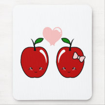 Kawaii Apple Love Mousepads