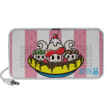Kawaii Banana Split Ice Cream Sundae Speakers speakers
