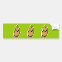 Kawaii Bean bumper sticker