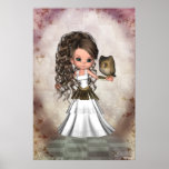Kawaii Beautiful Athena Greek Goddess Print