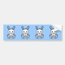 Kawaii Blue Bunny Bumper Sticker