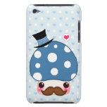 Kawaii blue mushroom with moustache barely there iPod cover