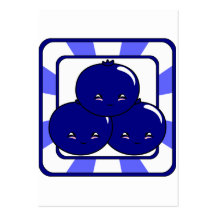 Kawaii Blueberry Basket (Boy) Business Card Templates