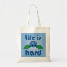 Kawaii Blueberry Life is Hard tote bag