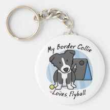 Kawaii Border Collie Flyball Keychain