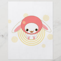 kawaii bunny pink personalised flyer