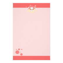 kawaii bunny pink personalized stationery