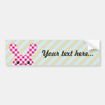 Kawaii chequered rabbit bumper stickers