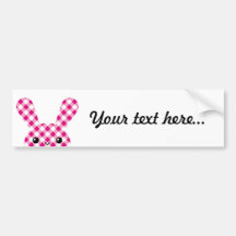 Kawaii chequered rabbit bumper stickers