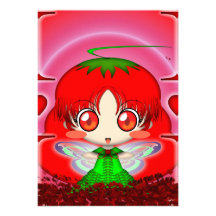 Kawaii Chibi Tomato Fairy Personalized Announcement