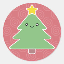 Kawaii Christmas Tree Holiday Stickers