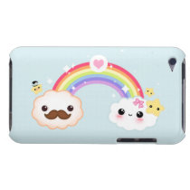 Kawaii cloud couple with rainbow and stars casemate cases