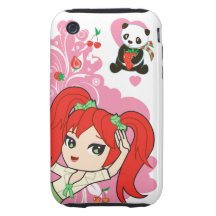 Kawaii Coco the School Girl Chibi Tough iPhone 3 Covers