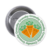 Kawaii Crunchy Carrots Button Badge