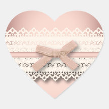 Kawaii Cute baby Pink white Lace Fashion Heart Stickers