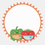 kawaii cute vegetables baking bakery gift tag stic round stickers