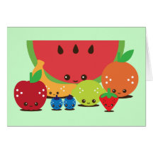 Kawaii Fruit Group Card