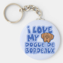 Kawaii I Love My Dogue de Bordeaux Keychain