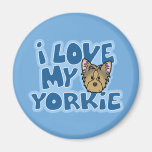 Kawaii I Love My Yorkie Fridge Magnet