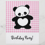 Kawaii panda flyer design