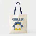 kawaii penguin chillin sweety tweety tote bag