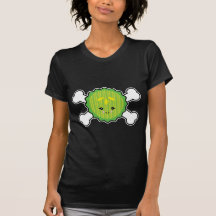 kawaii pickle slice and crossbones design tshirt