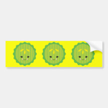 kawaii pickle slice bumper stickers
