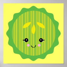 kawaii pickle slice poster