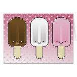 Kawaii Popsicle Ice Cream Bars Greeting Cards