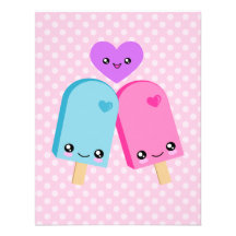 Kawaii Pretty Popsicles Birthday Party Invitations