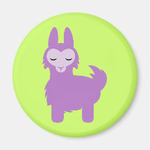 Kawaii Purple Llama Refrigerator Magnets